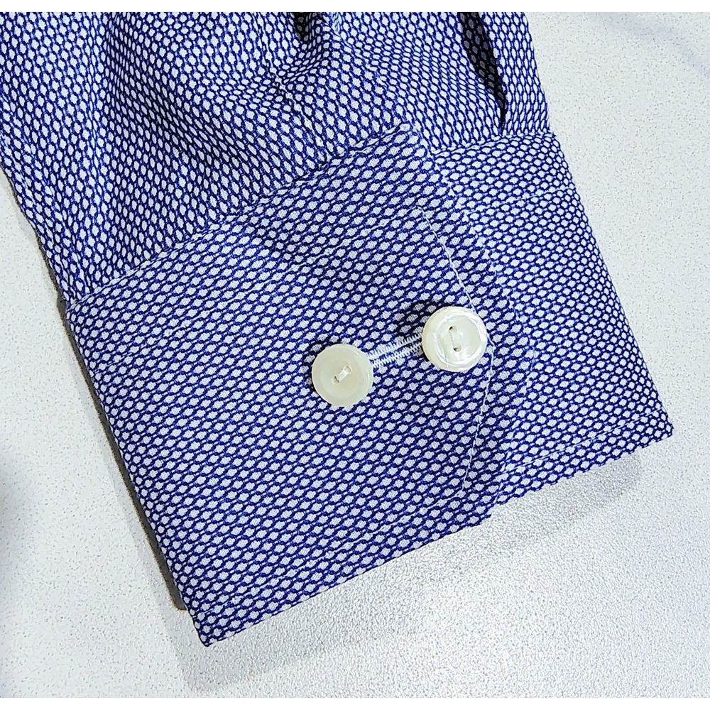 Eton Slim Fit Dress Shirt Men 40 15.75 Blue Signature Twill Cotton EUC - Picture 4 of 13